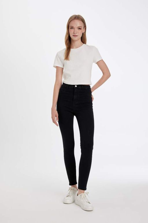 Джинсовые брюки с высокой талией длиной до щиколотки - Defacto фото 6