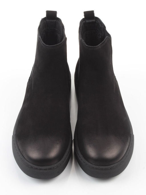 05-X30311A-1 BLACK Ботинки демисезонные мужские (натуральная кожа, байка)