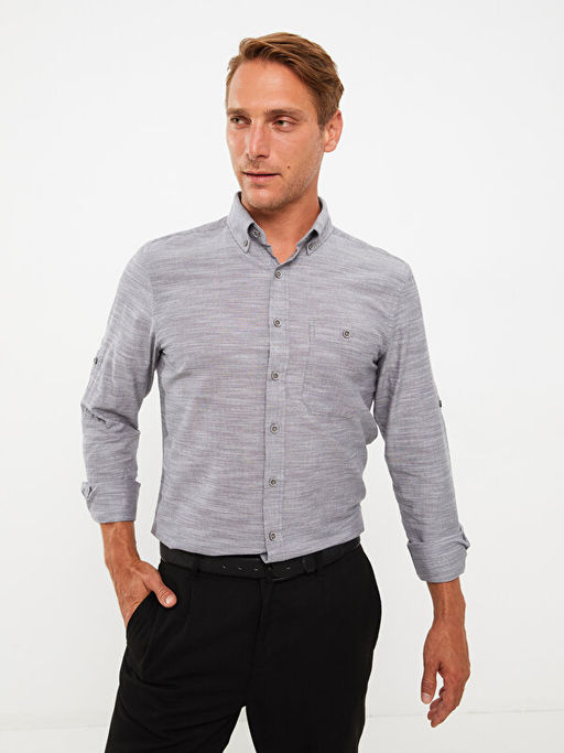 Regular Fit Uzun Kollu Desenli Erkek G?mlek