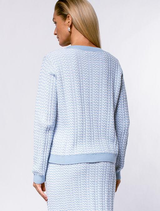 VILATTE / Жакет фактурной вязки с золотистыми пуговицами  фото 5