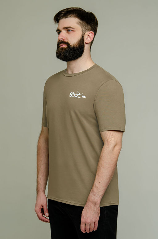 Арт. 67105 Футболка мужская  50-58 (5 шт) Цвет:зеленый кофе