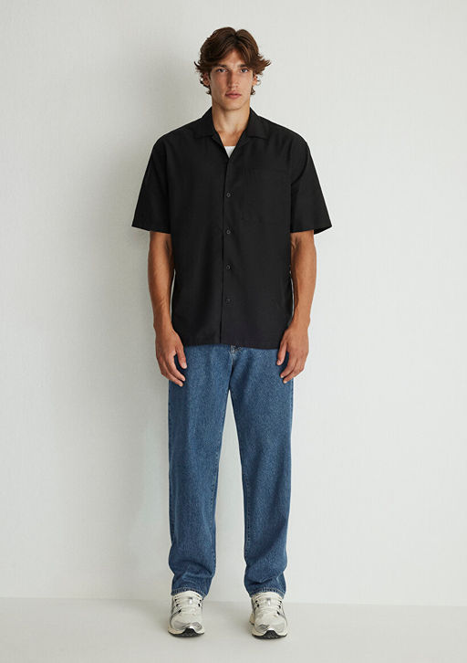 Siyah Modal Gomlek - Mavi фото 3