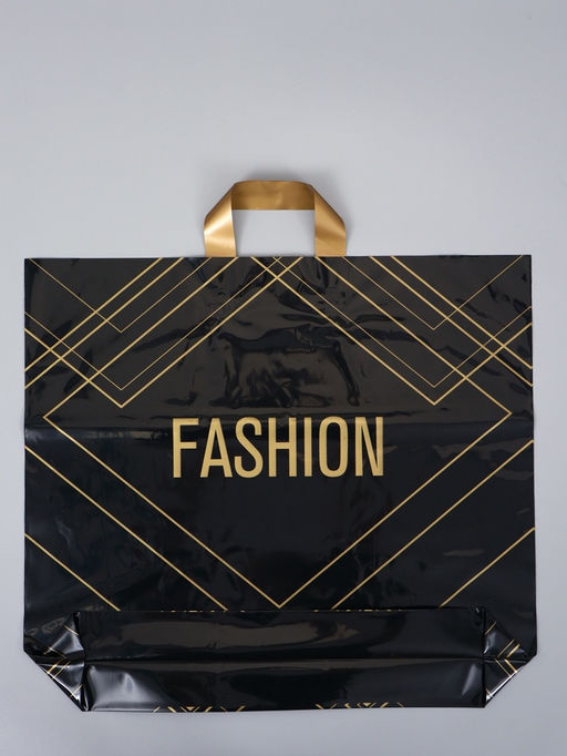 Цена за 50 шт. Пакет с петлевой ручкой "Линии" 50 х 45 х 8 см, 60 мкм