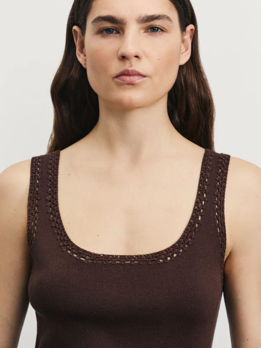 Топ с кружевной обработкой из вискозы / Zarina  фото 6