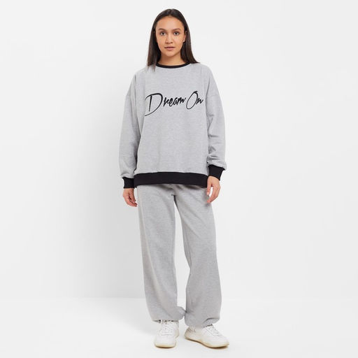 Костюм женский (свитшот, брюки) MINAKU: Casual Collection, размер 42, серый