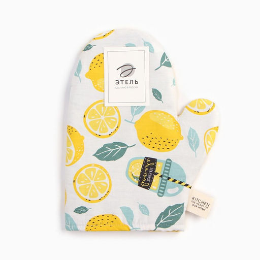 Варежка-прихватка Этель Лимонад 20х28 см, 80% хл, 20% пэ, сатин 110 г/м2  фото 5