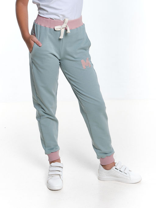 Брюки на резинке из кашкорсе для девочки UD 0855 мята/персик - Mini maxi фото 7