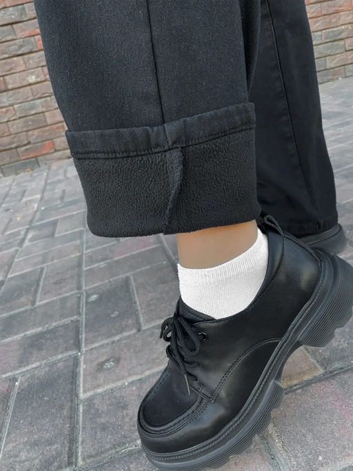 Джинсы багги на флисе