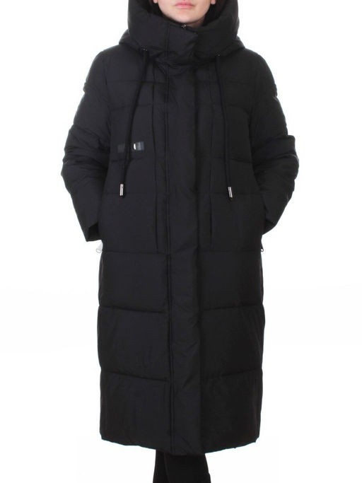 8818 BLACK Пальто зимнее женское (200 гр. холлофайбер)