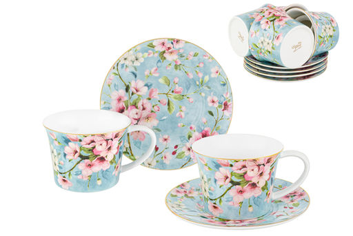Чайн. наб. 12 пр. 270 мл Яблоневый цвет на голубом NEW BONE CHINA - Elan gallery фото 10