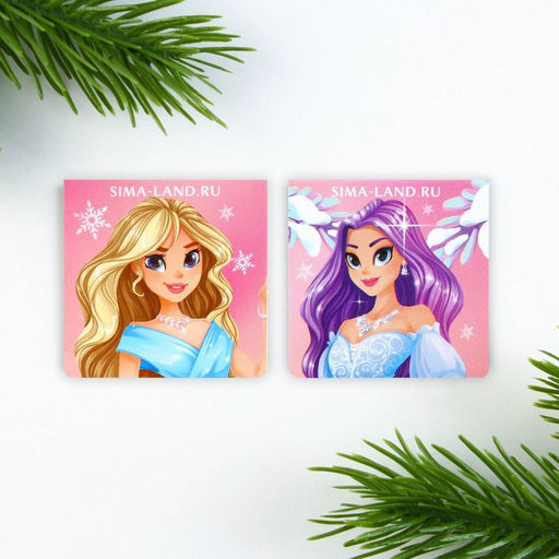 Подарочный набор новогодний, блокнот на спирали А6, 60 листов и магнитные закладки 2 шт. «Для девочек»