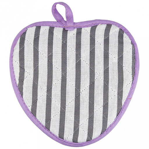 Прихватка с запахом 20х20см "Лайн-3", форма "Клубника", рогожка 171г/м2, хлопок 100%, наполнитель - ватин 280г/м2, на пластмассовом подвесе, "Домашняя мода" (Россия)