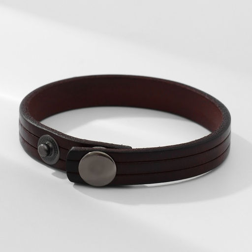 Браслет кожа «Миллениум» классика, тёмно-коричневый