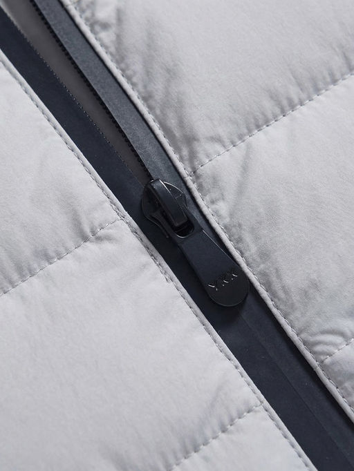 Куртка женская гибридная стёганая с капюшоном с графеновой подкладкой серого цвета 9622_1Sr