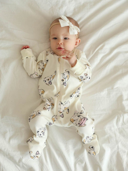 Комбинезон для девочки с принтом Кошечки - Kogankids фото 3