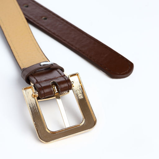 Ремень женский 110×2.3 см, с классической пряжкой в ремня, коричневый