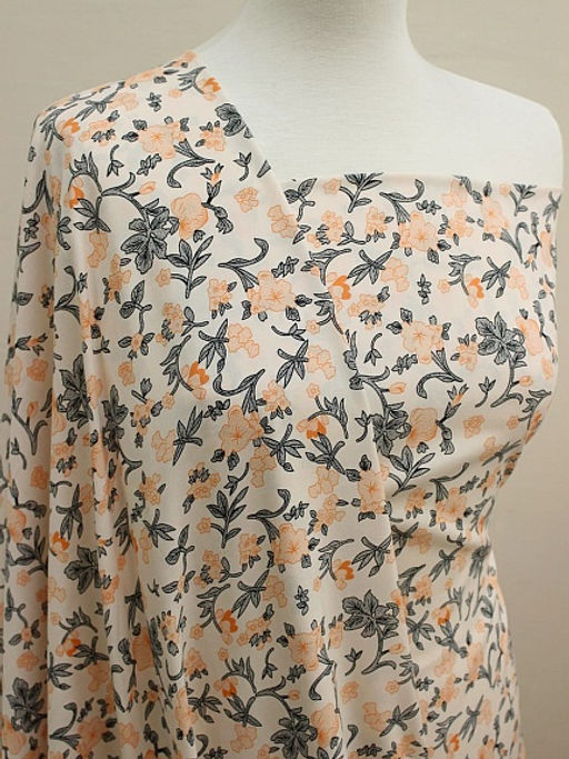 Штапель Капуцин цв.персиковый, ш.1.45м, вискоза-100%, 100гр/м.кв - Купава фото 5