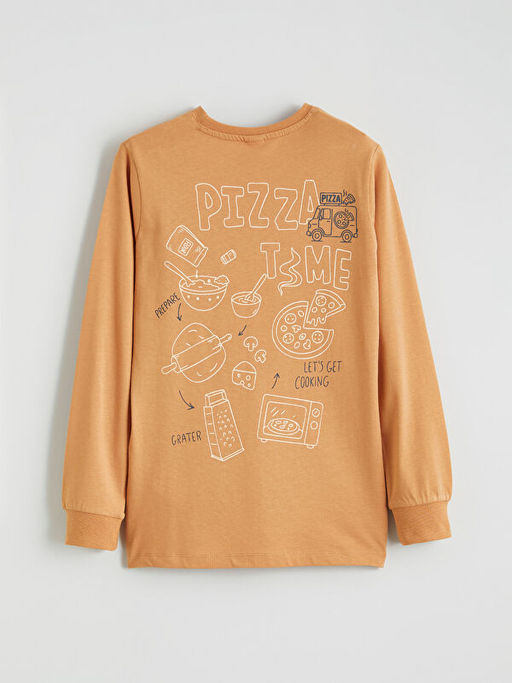 Bask?l? Erkek ?ocuk Pijama ?st