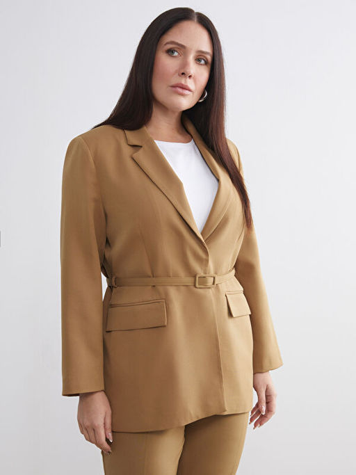 Beli Kemerli Kad?n Blazer Ceket