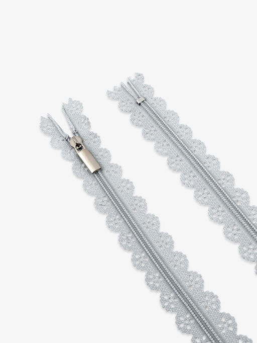 Цена за 10 шт. Молния «Спираль», №3, неразъёмная, ажурная, замок автомат, 50 см, серая