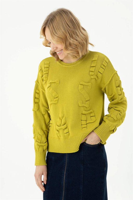 Женский фисташково-зеленый свитер с круглым вырезом Неожиданная скидка в корзине - U.s. polo assn фото 3