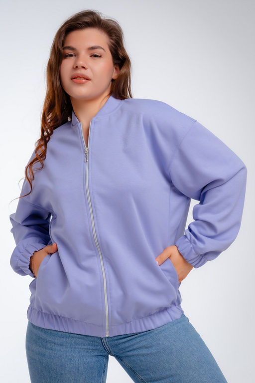 Бомбер из коттон фита сирень - Амадэль фото 21