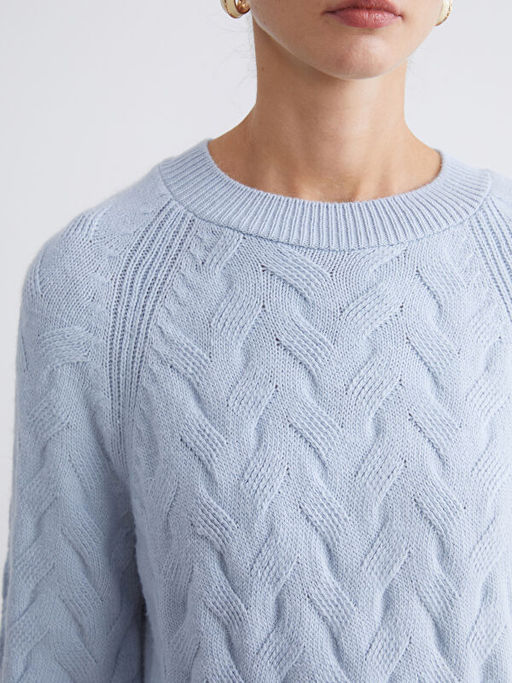 Bisiklet Yaka Kendinden Desenli Kad?n Triko Kazak