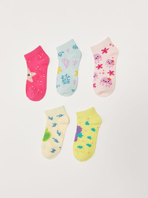 Desenli K?z ?ocuk Patik ?orap 5li - Waikiki фото 2