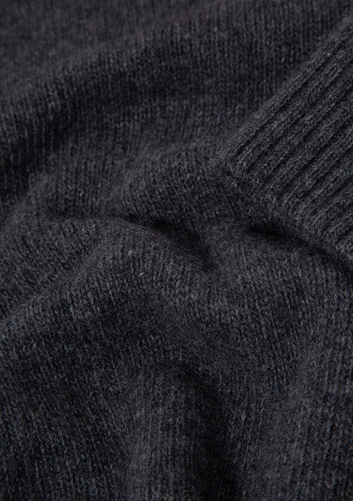 Bisiklet Yaka Gri Kazak - Mavi фото 8