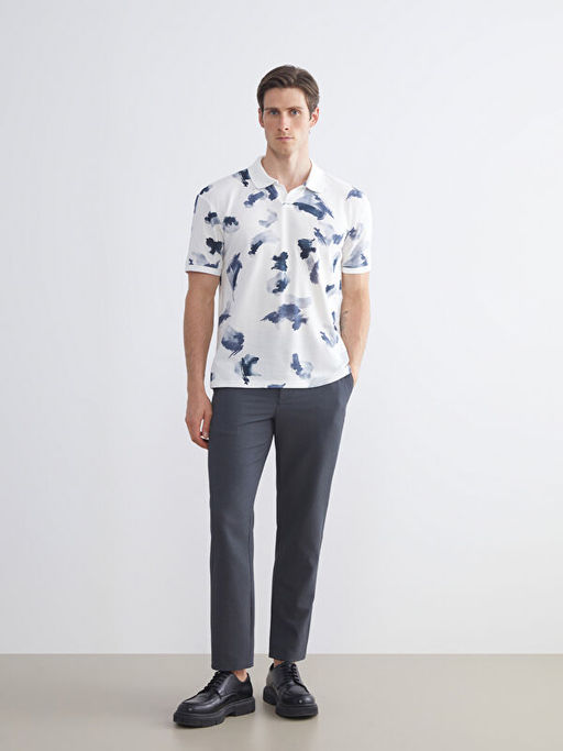 Polo Yaka Desenli Pike Erkek Ti??rt