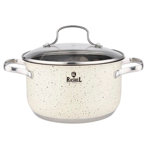 Кастрюля 1,9л из нержавеющей стали со стекл. кр., 16х9,5см (R-109в) - Rashel фото 2