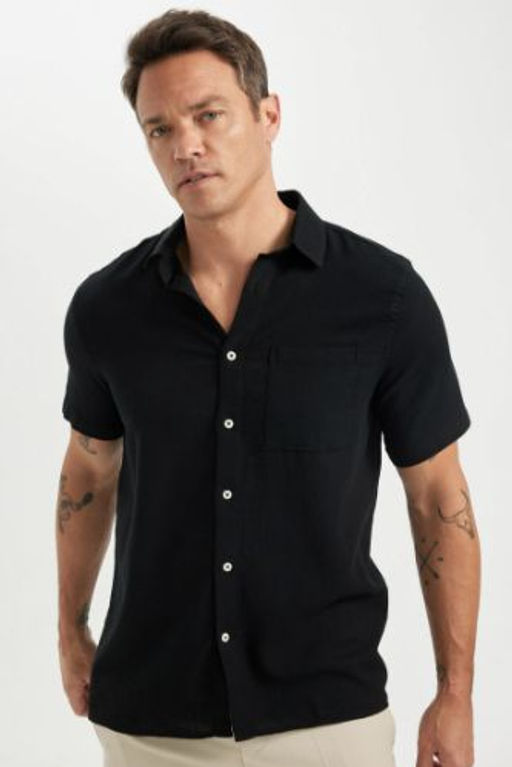 Regular Fit Polo Yaka Pamuklu K?sa Kollu Gomlek