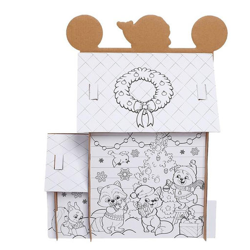 Домик раскраска В гостях у Дедушки Мороза - Zabiaka фото 3