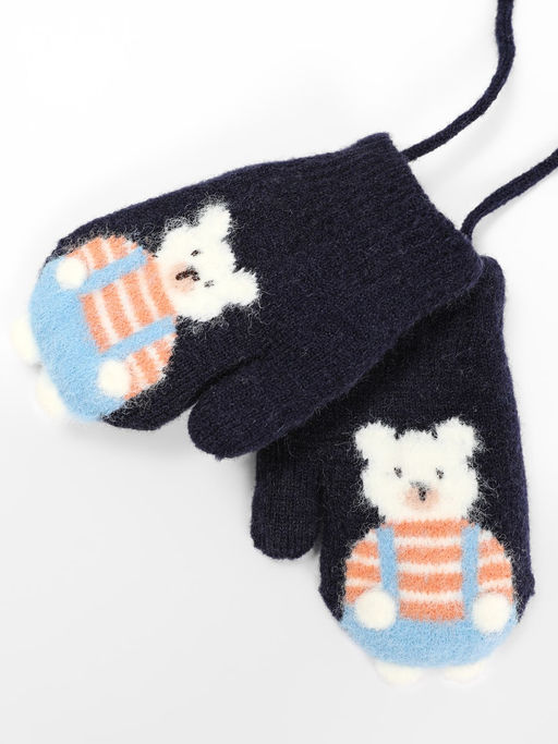 Варежки детские на шнурке Kim Lin - Соль&перец фото 2