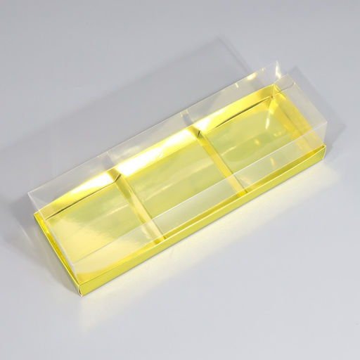 Цена за 5 шт. Коробка кондитерская для муссовых пирожных «Жёлтая», 27×8.6×6.5 см