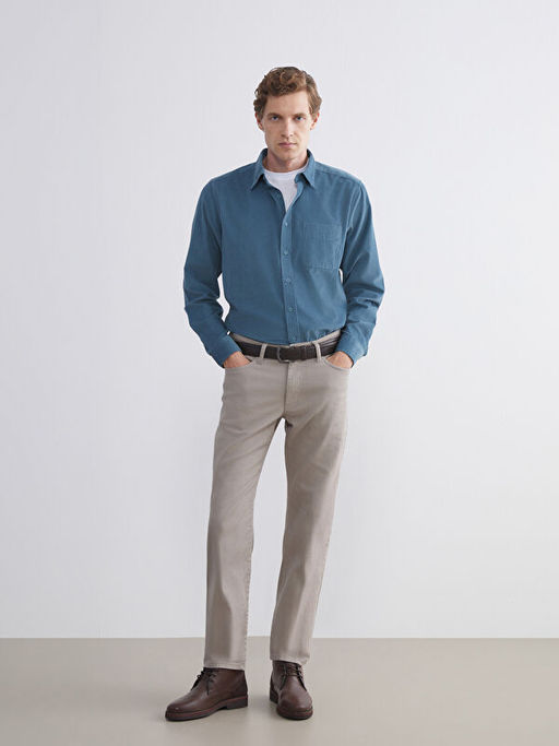 Regular Fit Uzun Kollu Kadife Erkek G?mlek