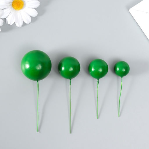 Декор для творчества «Шарики зелёные», d=2; 3; 3.5 и 4 см, набор 20 шт.