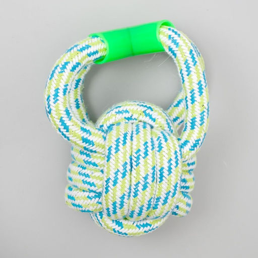 Игрушка канатная Мегамяч с ручкой, до 190 г, 15 х 9 см, микс цветов - Пижон фото 2