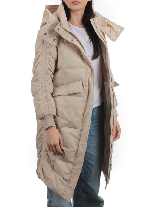 3064 BEIGE Пуховик зимний женский (80% пух, 20% перо)