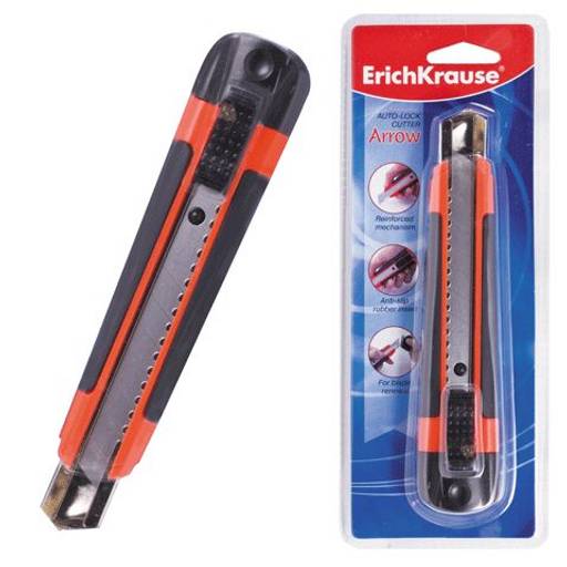 Нож универсальный ErichKrause "Arrow" 18 мм, автофиксатор (19152)