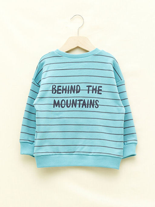 Bisiklet Yaka Uzun Kollu ?izgili Erkek Bebek Sweatshirt - Waikiki фото 3