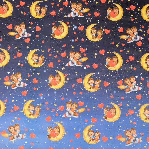 Цена за 10 шт. Бумага упаковочная глянцевая Любовная парочка, 70 х 100 см - UPAK LAND фото 4