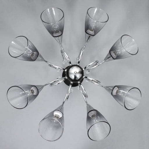 Светильник потолочный BayerLux «Марианна», люстра 8хЕ27, 40 Вт, чёрный, 77×77×33 см