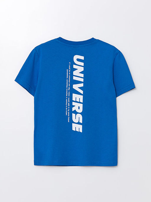 Bisiklet Yaka Bask?l? K?sa Kollu Erkek ?ocuk Ti??rt - Waikiki фото 2