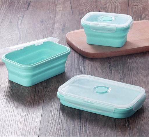 Ланчбокс складной герметичный прямоугольный, 800 мл, 18,5x13x7 см, - Devente фото 7