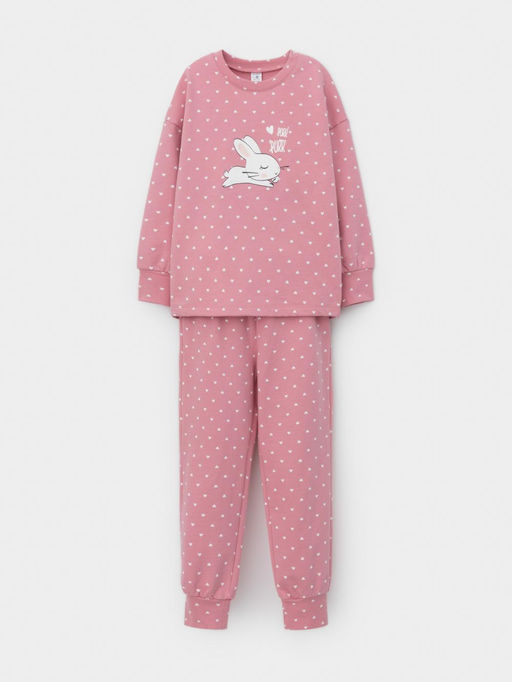 К 1581/24/розовый зефир,сердечки пижама дет