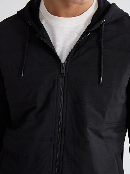 Kap??onlu Erkek Kal?n Fermuarl? Sweatshirt