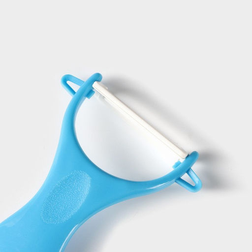 Набор кухонный на подставке Доляна, 5 предметов: ножи 7,5 см, 10,5 см, 13 см, 15 см, овощечистка, цвет голубой  фото 5