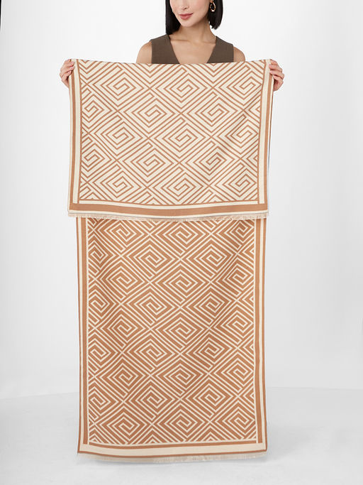 в составе ШЕРСТЬ и КАШЕМИР Большой, мягкий, теплый однотонный двусторонний палантин. - Tantino фото 2