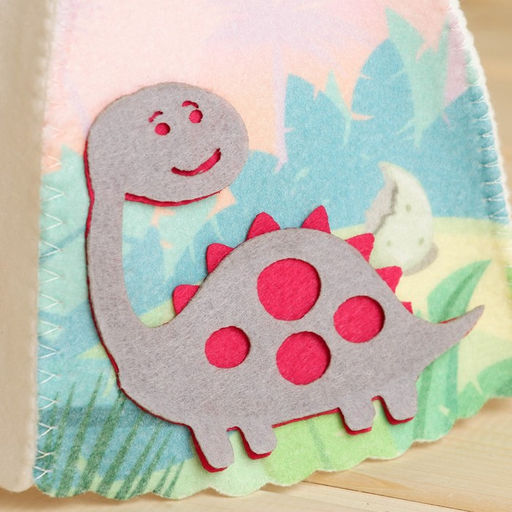 Шапка для бани детская с аппликацией динозавра Дин, войлок - Simaland фото 3